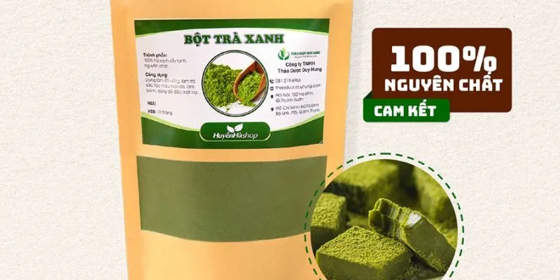 Lọ Bột Trà Xanh Cao Cấp Sương Mai